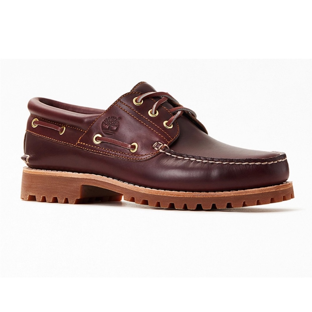 Timberland Men's Dark Brown Leather Boat Shoes